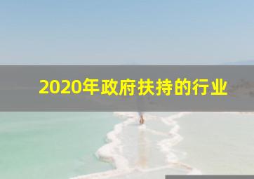 2020年政府扶持的行业