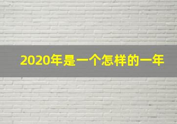 2020年是一个怎样的一年