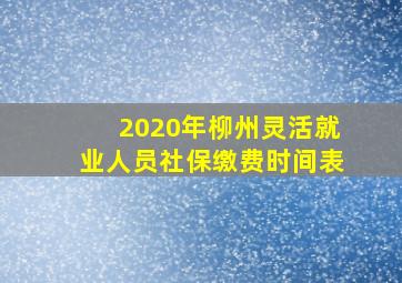 2020年柳州灵活就业人员社保缴费时间表