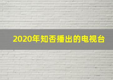 2020年知否播出的电视台