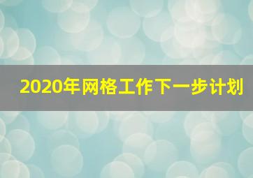 2020年网格工作下一步计划