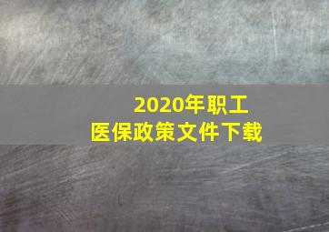 2020年职工医保政策文件下载