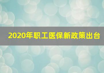 2020年职工医保新政策出台