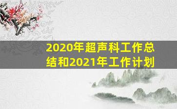 2020年超声科工作总结和2021年工作计划