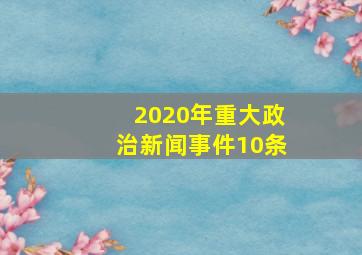 2020年重大政治新闻事件10条