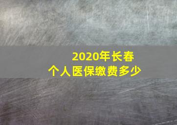 2020年长春个人医保缴费多少