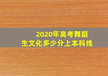 2020年高考舞蹈生文化多少分上本科线