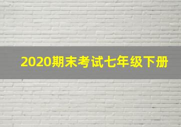 2020期末考试七年级下册