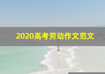 2020高考劳动作文范文