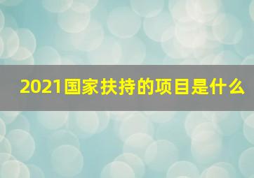 2021国家扶持的项目是什么