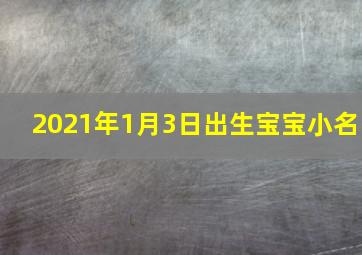 2021年1月3日出生宝宝小名