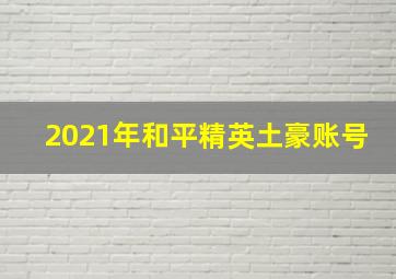 2021年和平精英土豪账号