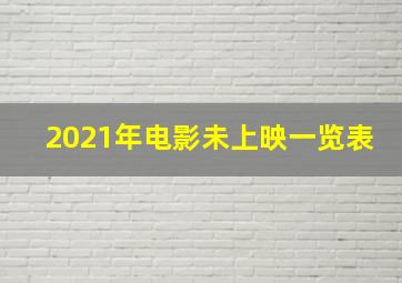 2021年电影未上映一览表