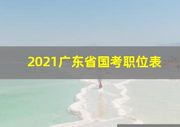 2021广东省国考职位表