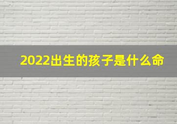 2022出生的孩子是什么命