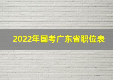 2022年国考广东省职位表