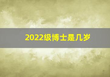 2022级博士是几岁