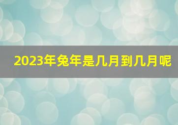 2023年兔年是几月到几月呢