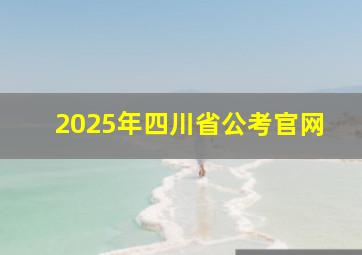 2025年四川省公考官网