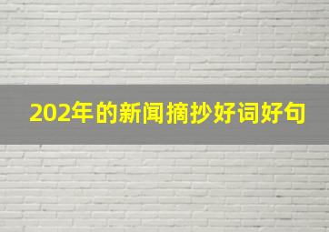 202年的新闻摘抄好词好句