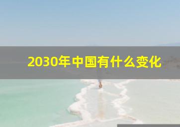 2030年中国有什么变化