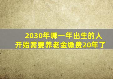 2030年哪一年出生的人开始需要养老金缴费20年了