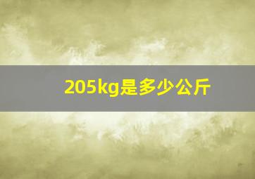 205kg是多少公斤