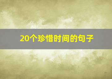 20个珍惜时间的句子