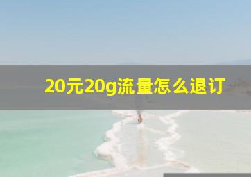 20元20g流量怎么退订