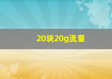 20块20g流量