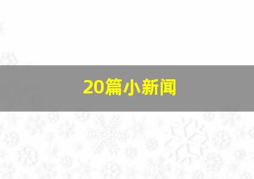 20篇小新闻