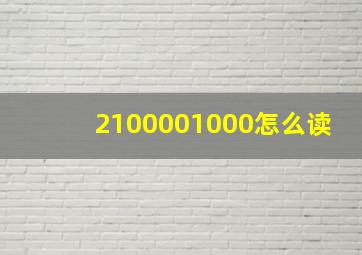 2100001000怎么读