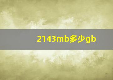 2143mb多少gb