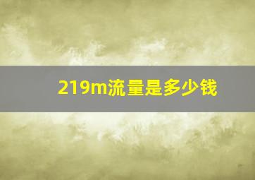 219m流量是多少钱