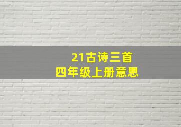 21古诗三首四年级上册意思