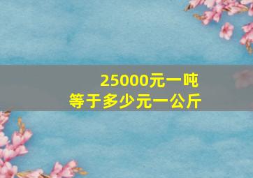 25000元一吨等于多少元一公斤