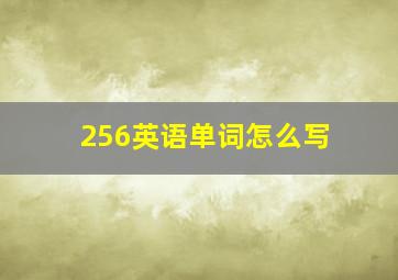 256英语单词怎么写