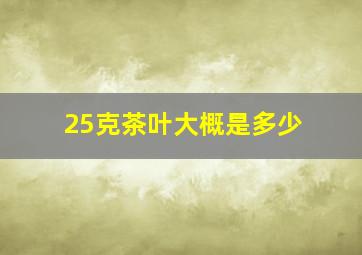 25克茶叶大概是多少