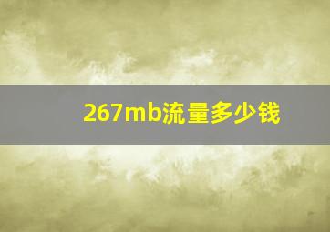 267mb流量多少钱