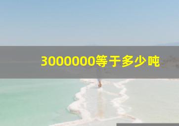 3000000等于多少吨