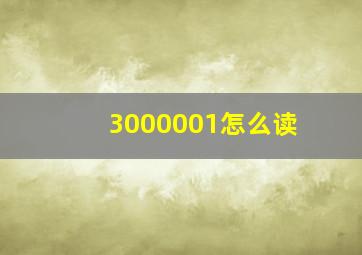 3000001怎么读