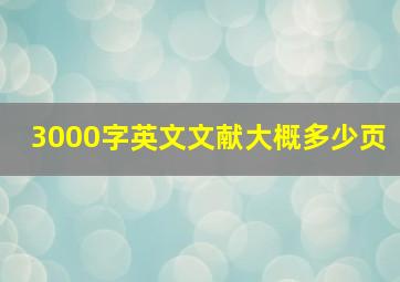 3000字英文文献大概多少页