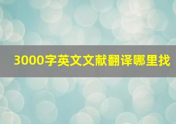 3000字英文文献翻译哪里找