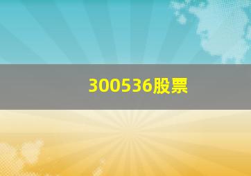 300536股票