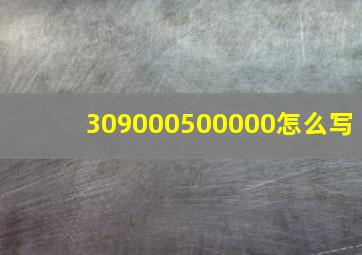 309000500000怎么写