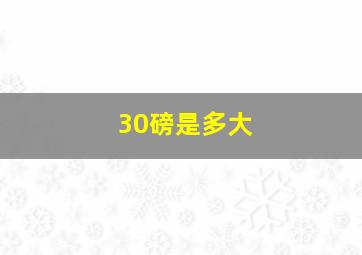 30磅是多大