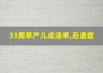 33周早产儿成活率,后遗症