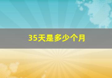 35天是多少个月