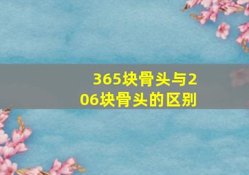 365块骨头与206块骨头的区别