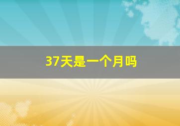 37天是一个月吗